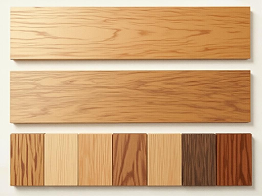 Samples of different wood finishes