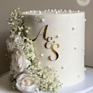 Initials Engagement cake